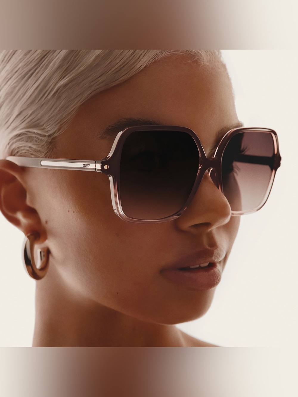 Quay Australia Press tour sunglasses Chocolate Peony Frame / Dark Fawn Lens